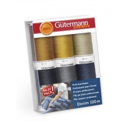 fil à coudre pour jeans 6 bobines 100 m GUTERMANN